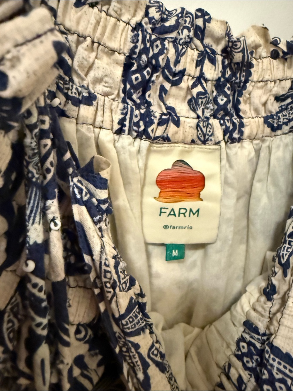 FARM Rio Blue & Cream Botanical Tie-Shoulder Maxi Dress - Picture 7 of 12